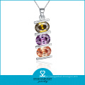China Manufacturer Charming Rhdium Colourful CZ Necklace